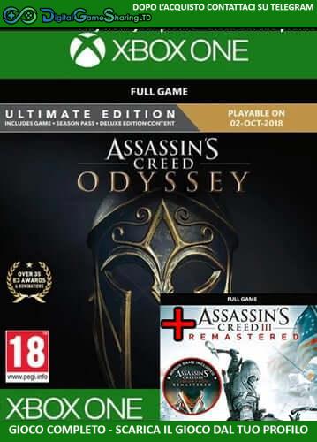 Assassin's Creed Odissey Ultimate Edition + AC 3 e Liberation | Account Xbox One | Series X/S [NO CODICE] DigitalGameSharing LTD