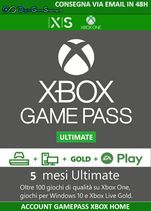 5 Mesi di Xbox Game Pass Ultimate / Live Gold / EA Access [INVIO 48H]