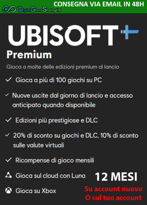 Ubisoft+ Premium 12 Meses  [INVIO 48H]