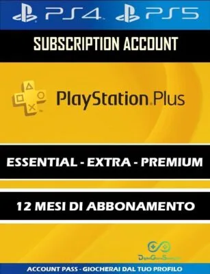 Abbonamento PlayStation Plus Essential - Extra - Premium 12 Mesi Account PS4-PS5 [NO CODICE]